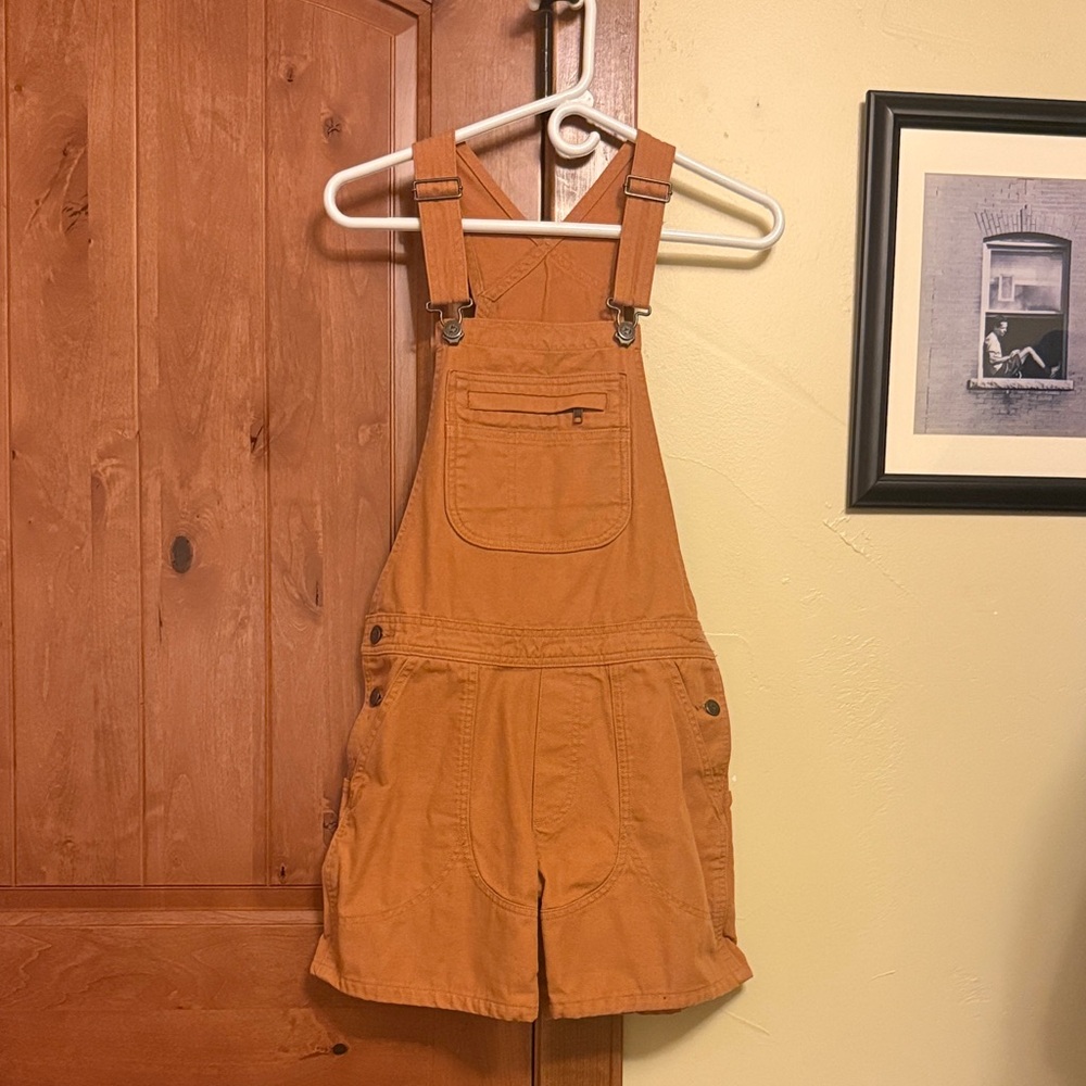 Patagonia Rust Orange Short Overalls Womens